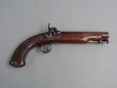 James Calderwood of Dublin Irish percussion hammer action travelling pistol with named and finely