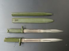 Two German 88/98 pattern Ersatz all steel bayonets, one with acceptance stamp, both with 32cm