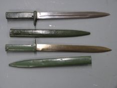 Two German 88/98 pattern Ersatz all steel bayonets, both with 31cm blades, one with acceptance stamp