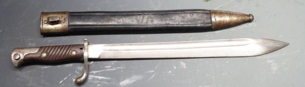German 1898/05 pattern bayonet early type with part muzzle ring and no flashguard, clear stamps,