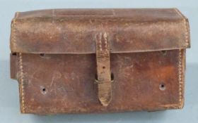 Vickers machine gun leather clinometer case stamped 'Case Clinometer Vickers .303 Machine Mark II