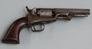 Colt London 1849 .31 five-shot single action pocket revolver with coaching scenes engraved to the