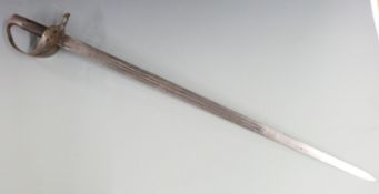 British c1860 sword bayonet for the Jacobs double barrelled rifle, with pierced basket guard, double