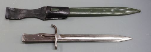 German 88/98 pattern Ersatz all steel knife bayonet with pressed steel hilt and upswept quillon,