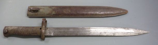 German 88/98 pattern Ersatz all steel knife bayonet with nine groove hilt, 32cm fullered blade and