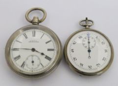 Southern Railways Waltham keyless winding open faced pocket watch with subsidiary seconds dial,