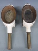 Pair of 19th or early 20th century coaching lamps, height 44cm