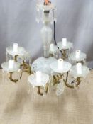 An ornate glass and metal electric chandelier, H66 diameter 66cm