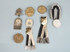 Eight German Prussian badges including 25 years service example for Prussian Fire Brigade