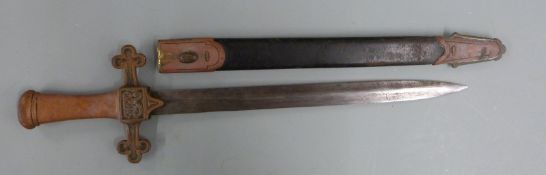 British Victorian Bandsman's sword with royal cypher to crossguard, stamped 24 and 12 to grip with