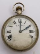 British Railways Scottish Region keyless winding open faced pocket watch with subsidiary seconds
