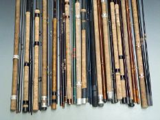 Approximately 15 float fishing/match rods including carbon fibre, Abu, Shakespeare, Tricast