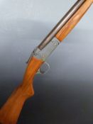 Cased BSA SNipe 12 bore single barrelled shotgun with semi-pistol grip and 30 inch barrel