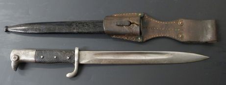 German KS98 pattern bayonet with W C & K maker's mark to ricasso, 25cm fullered blade, scabbard