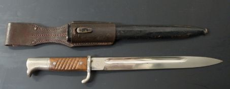 German 1898 pattern dress/walking out bayonet, L&W over H to ricasso, 25cm fullered blade, with