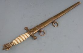 German Third Reich Nazi Naval officer's dagger with WKC maker's mark to 25cm blade, with scabbard
