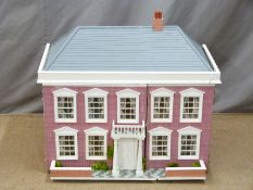 Georgian style dolls' house wired for electric lights, W86 D60 H79cm