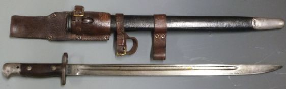 British 1907 pattern sword bayonet, some clear stamps, Wilkinson maker and 6.S.Staff 298 (South