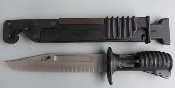 British L3A1 bayonet with 18cm fullered blade and scabbard