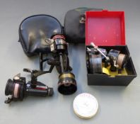 Two Mitchell fishing reels including 300s, a Match and a Shakespeare