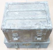 Two metal military ammunition crates or boxes, length of largest 52cm. Consigned by a Royal Navy