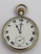 Southern Railway Roamer keyless winding open faced pocket watch with subsidiary seconds dial,