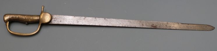 British Volunteers c1801 Baker sword bayonet stamped 19 over crown to ricasso and 11 over 103 to