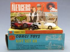 Corgi Toys diecast model Gift Set 40 The Avengers Vintage Bentley and Lotus Elan S2 with figures