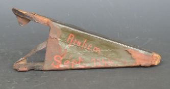 British WWII glider fragment inscribed Arnhem Sept 1944, 30cm in length
