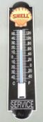 Shell Service enamel advertising thermometer, height 30cm