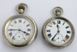 Two London North Eastern Railway keyless winding open faced pocket watches, one Limit the other