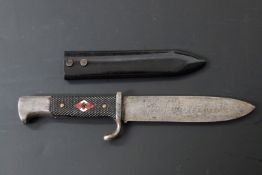 German Nazi Hitler Youth dagger, Blut und Ehre etched to 14cm blade, Puma maker's mark, with metal