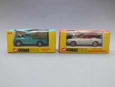 Two Corgi Toys diecast model vehicles Whizzwheels Pontiac Firebird 343 and Land-Rover (109' W.B.)