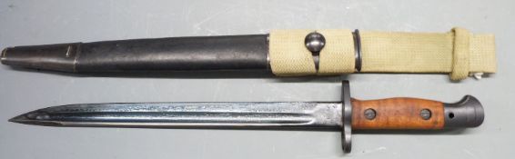 British 'Indian' pattern bayonet No1 Mk2, worn stamp to ricasso with false edge to 30cm blade,