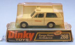 Dinky Toys diecast model Range Rover Ambulance with white body and pale blue interior, 268, in