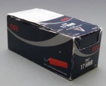 Five-hundred TNT .17HMR rifle cartridges, sealed in original boxes. PLEASE NOTE THAT A VALID