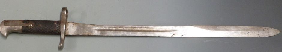 British 1875 pattern volunteer sawback sword bayonet Alex Coppell makers, with 46.5cm sawback