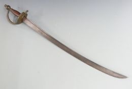 British c1770 Infantry sword stamped PG LD to blade and XIII to guard, with 70cm curved blade