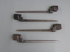 Four British No4 Mk2 spike bayonets with 18cm spike blades