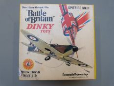 Dinky Toys Battle of Britain diecast model Spitfire Mk II aeroplane, 719, in original box.