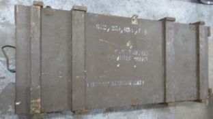 Large wooden military transport crate, length 131cm. Consigned by a Royal Navy museum