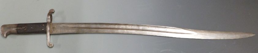 British 1863 pattern Whitworth sword bayonet, some clear stamps to ricasso and pommel, 58cm fullered