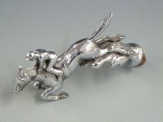 Desmo jockey on horseback vintage car mascot, length 13cm