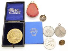 WWI Gloucestershire Regiment sports medal for 6th Battalion dated France 1916, together with three