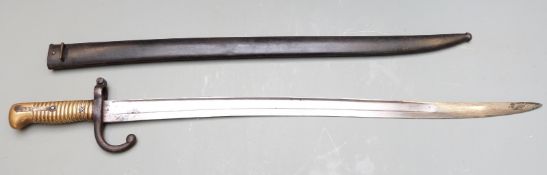 Belgium 1868 pattern yataghan bayonet for the Terrassen rifle, Alex Coppell maker's stamp to