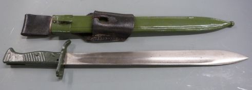German 88/98 pattern Ersatz all steel version of the 98/05 'butcher' bayonet, with grooved hilt,