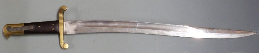 British style 1856/58 pattern volunteers bayonet with brass crossguard and pommel and 42cm
