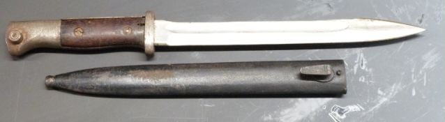 German 84/98 pattern sawback bayonet with flashguard, Gottlieb Hammesfahr Solingen Foche to ricasso,