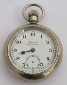 London Midland and Scottish railway Record Dreadnaught keyless winding open faced pocket watch