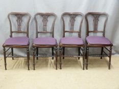 Four Edwardian inlaid chairs